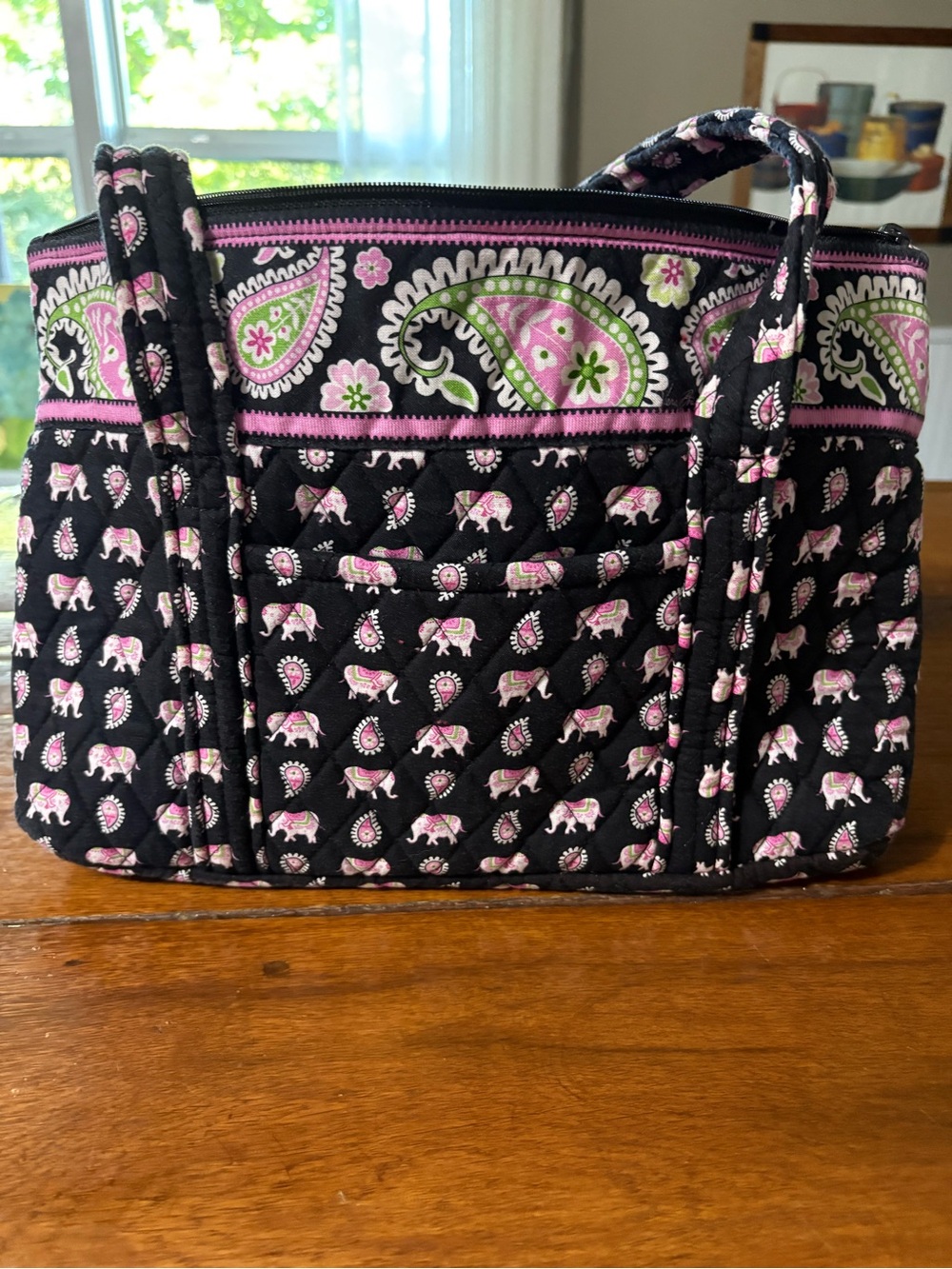 Retired Vera Bradley Pink Elephant Tote